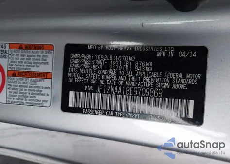 2014 Scion Fr-S из США, поврежденный, VIN JF1ZNAA18E9709869